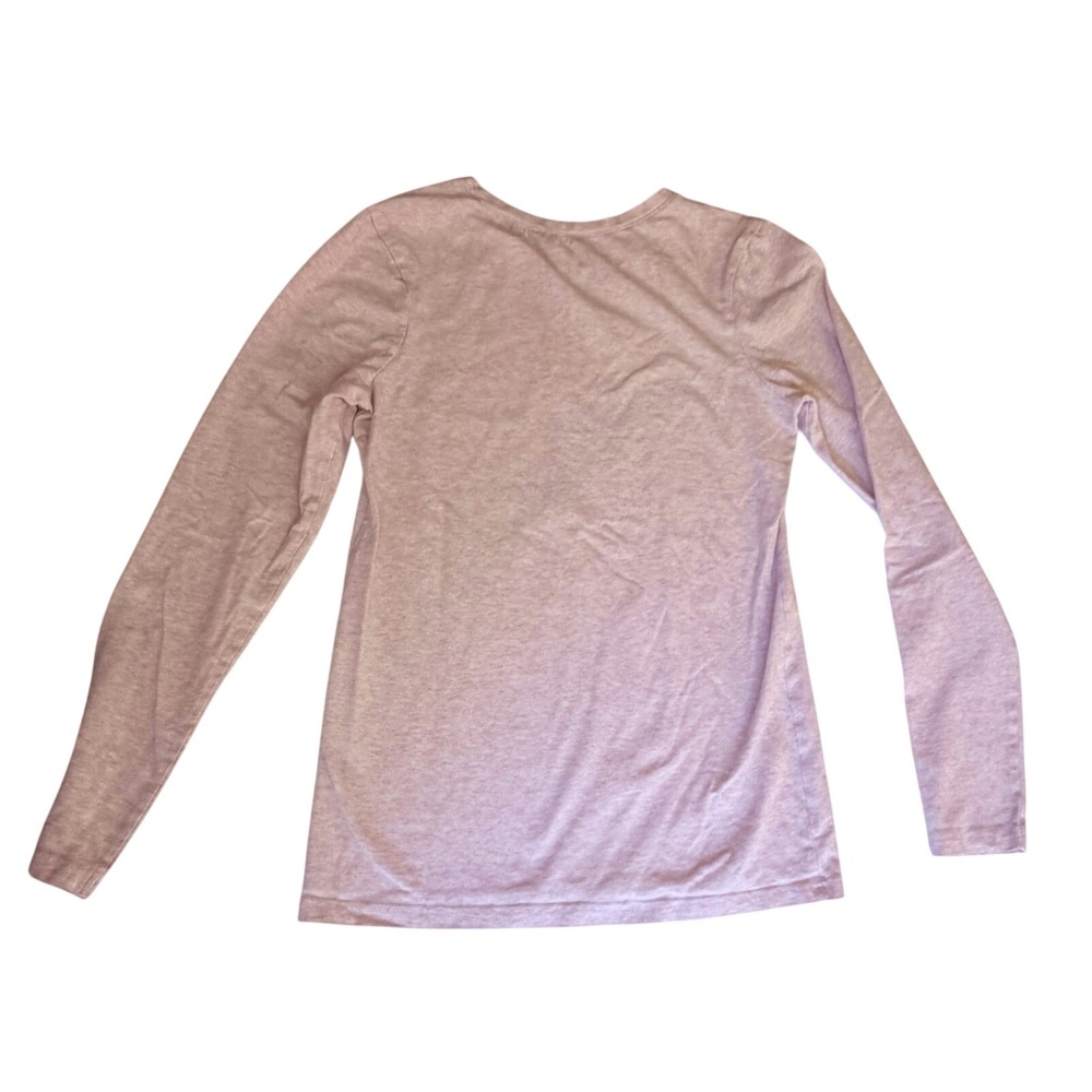 Pact Long Sleeve Crewneck Top S Pink Organic Cotton Stretch Heathered Tee Layer